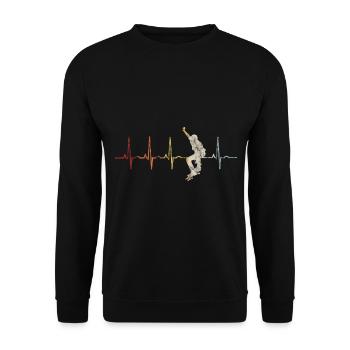 Skateboarder Skateboard EKG Skater Skate Skateing - Unisex Sweatshirt - black - Front - Alina (178cm) & Michal (187cm)