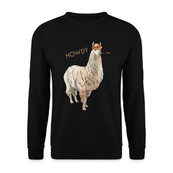 Lama - Unisex Sweatshirt - black - Front - Alina (178cm) & Michal (187cm)
