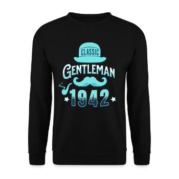 Vintage Gentleman 1942 80 Years Anniversary - Unisex Sweatshirt - black - Front - Alina (178cm) & Michal (187cm)