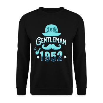 Vintage Gentleman 1952 70 Ans Anniversaire - Sweat-shirt Unisexe - noir - Devant - Alina (178cm) & Michal (187cm)