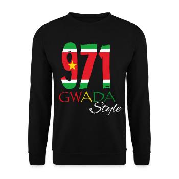 Gwada Style Guadeloupean Flag Original - Unisex Sweatshirt - black - Front - Alina (178cm) & Michal (187cm)