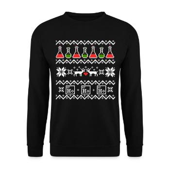Chemical Christmas Sweater - Unisex Pullover - Schwarz - Vorne - Alina (178cm) & Michal (187cm)