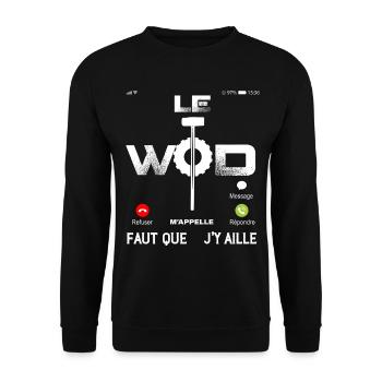 Le wod m'appelle Sport Entrainement Humour - Sweat-shirt Unisexe - noir - Devant - Alina (178cm) & Michal (187cm)