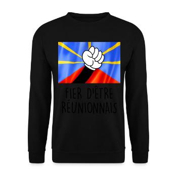 Réunionnais Fier Drapeau Réunion - Sweat-shirt Unisexe - noir - Devant - Alina (178cm) & Michal (187cm)