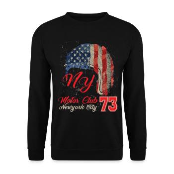 Motor club 73 Anniversaire 1980 casque motard - Sweat-shirt Unisexe - noir - Devant - Alina (178cm) & Michal (187cm)