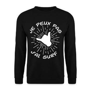 Ich kann nicht surfen - Unisex Pullover - Schwarz - Vorne - Alina (178cm) & Michal (187cm)