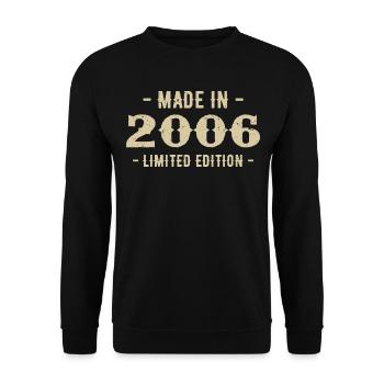 Jahrgang 2006 Geschenk in limitierter Auflage 2006 - Unisex Pullover - Schwarz - Vorne - Alina (178cm) & Michal (187cm)