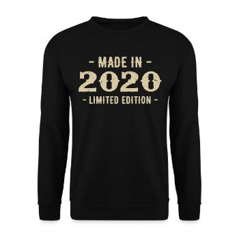 Jahrgang 2020 Geschenk in limitierter Auflage 2020 - Unisex Pullover - Schwarz - Vorne - Alina (178cm) & Michal (187cm)
