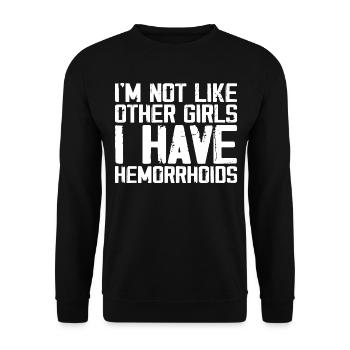I'm Not Like Other Girls I Have Hemorrhoids - Sweat-shirt Unisexe - noir - Devant - Alina (178cm) & Michal (187cm)