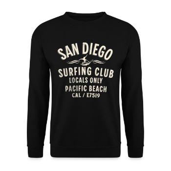 San Diego Pacific beach surfing club - Sweat-shirt Unisexe - noir - Devant - Alina (178cm) & Michal (187cm)