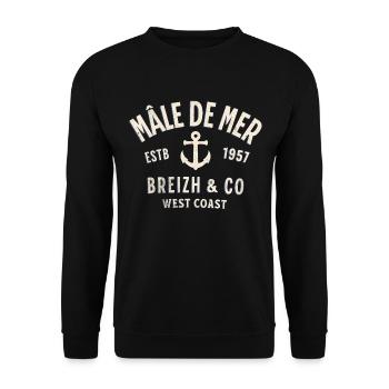 Mâle de Mer Breizh Co - Sweat-shirt Unisexe - noir - Devant - Alina (178cm) & Michal (187cm)