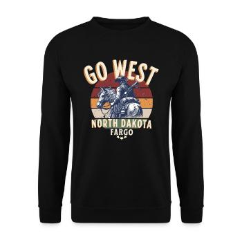 North Dakota Go west - Unisex Sweatshirt - black - Front - Alina (178cm) & Michal (187cm)