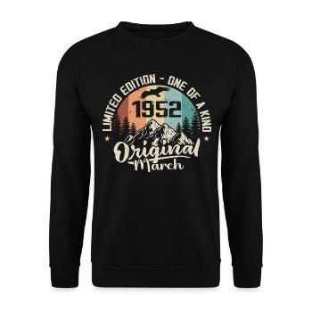 Mars 1952 cadeau Anniversaire - Born in march 1952 - Sweat-shirt Unisexe - noir - Devant - Alina (178cm) & Michal (187cm)