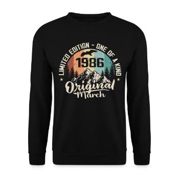 Mars 1986 cadeau Anniversaire - Born in march 1986 - Sweat-shirt Unisexe - noir - Devant - Alina (178cm) & Michal (187cm)