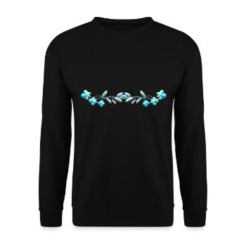 linie blumen blaue - Unisex Pullover - Schwarz - Vorne - Alina (178cm) & Michal (187cm)