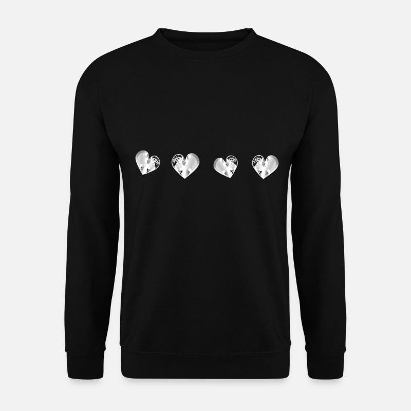 heart hearts grey scars - Unisex Sweatshirt - black