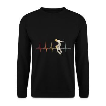 Skateboarder Skateboard EKG Skater Skate Skateing - Unisex Sweatshirt - black - Front - Alina (178cm) & Michal (187cm)