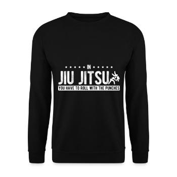 BJJ Jiu Jitsu - Unisex Pullover - Schwarz - Vorne - Alina (178cm) & Michal (187cm)