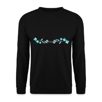 blue flowers stroke flowers - Unisex Sweatshirt - black - Front - Alina (178cm) & Michal (187cm)