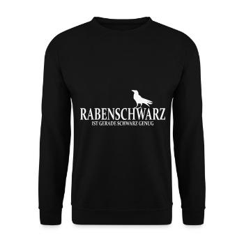Rabenschwarz ist gerade schwarz genug lustig - Unisex Pullover - Schwarz - Vorne - Alina (178cm) & Michal (187cm)