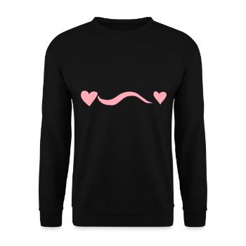 Pink Line Two Hearts Pink Heart - Unisex Sweatshirt - black - Front - Alina (178cm) & Michal (187cm)
