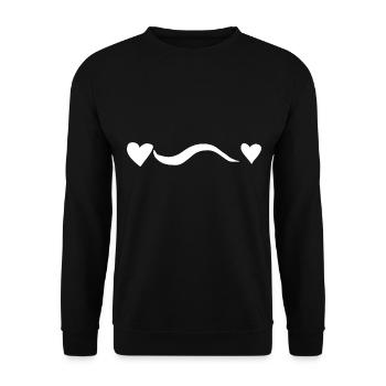 Heart Line Wave Hearts - Sweat-shirt Unisexe - noir - Devant - Alina (178cm) & Michal (187cm)