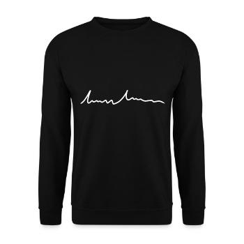 Police de ligne Texte Grass - Sweat-shirt Unisexe - noir - Devant - Alina (178cm) & Michal (187cm)