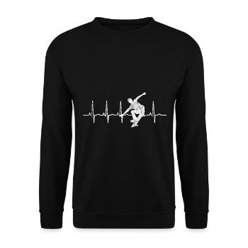 Skateboarder Skateboard Skater Skate Heartbeat - Sweat-shirt Unisexe - noir - Devant - Alina (178cm) & Michal (187cm)