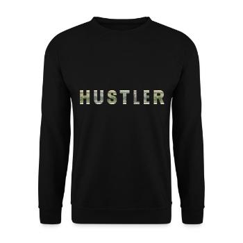 Hustler Dollar Bill Texture Motivation Inspiration - Unisex Sweatshirt - black - Front - Alina (178cm) & Michal (187cm)