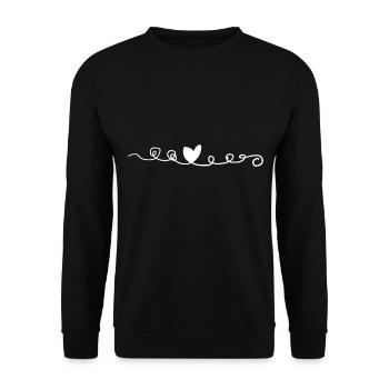 weiße linie herz liebe symbol - Unisex Pullover - Schwarz - Vorne - Alina (178cm) & Michal (187cm)