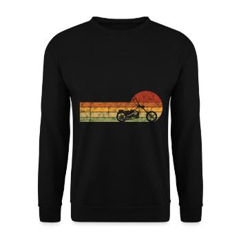 Motocycliste Moto Chopper Retro Bobber - Sweat-shirt Unisexe - noir - Devant - Alina (178cm) & Michal (187cm)