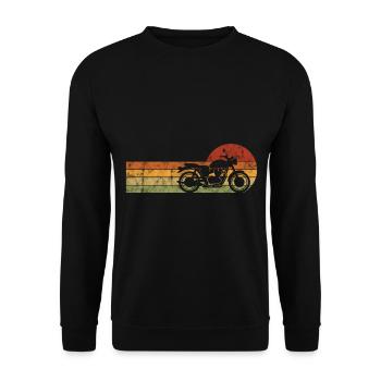Biker Retro Chopper Bobber Motorcyclist Motorcycle - Unisex Sweatshirt - black - Front - Alina (178cm) & Michal (187cm)