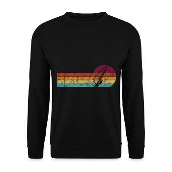 Windsurfer Retro Windsurfing Windsurfen Surfen - Unisex Pullover - Schwarz - Vorne - Alina (178cm) & Michal (187cm)