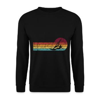 Surfen Windsurfer Windsurfen Windsurfing Retro - Unisex Pullover - Schwarz - Vorne - Alina (178cm) & Michal (187cm)