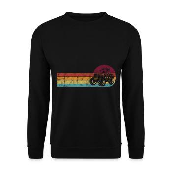 Traktoren Trecker Bauer Retro Traktor Bauernhof - Unisex Pullover - Schwarz - Vorne - Alina (178cm) & Michal (187cm)