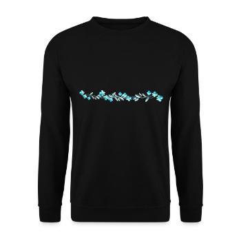 blue flowers flowers shiny stroke line - Unisex Sweatshirt - black - Front - Alina (178cm) & Michal (187cm)