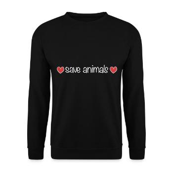 sauver les animaux cœurs bien-être animal nature - Sweat-shirt Unisexe - noir - Devant - Alina (178cm) & Michal (187cm)