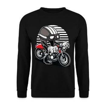 Caferacer Helm - Unisex Pullover - Schwarz - Vorne - Alina (178cm) & Michal (187cm)