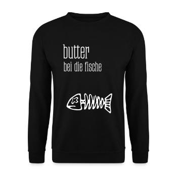 Butter with the fish. Fish bone. - Unisex Sweatshirt - black - Front - Alina (178cm) & Michal (187cm)