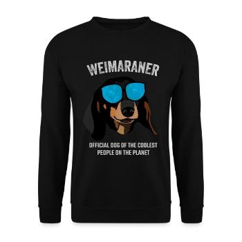 Weimaraner offizieller Hund der kühlsten Leute - Unisex Pullover - Schwarz - Vorne - Alina (178cm) & Michal (187cm)