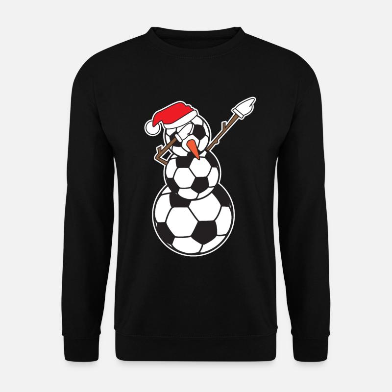 Schneemann-Fußball tupfend - Unisex Pullover - Schwarz