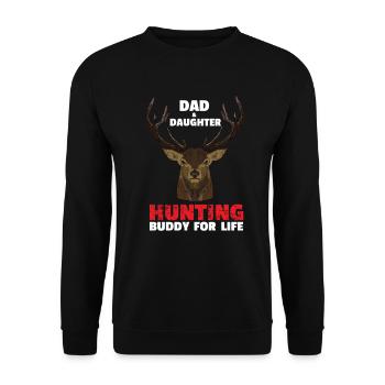 Dad & Daughter Hunting Buddy - Unisex Sweatshirt - black - Front - Alina (178cm) & Michal (187cm)
