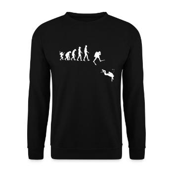 Evolution of Man Scuba Diving - Unisex Sweatshirt - black - Front - Alina (178cm) & Michal (187cm)