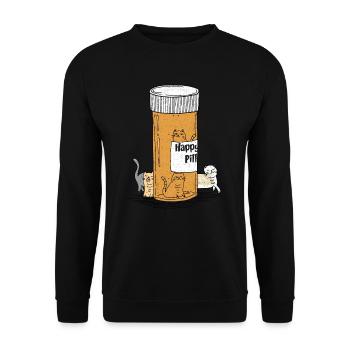 Happy Pills Cats - Sweat-shirt Unisexe - noir - Devant - Alina (178cm) & Michal (187cm)