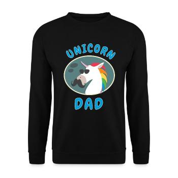 Einhorn-Papa - Unisex Pullover - Schwarz - Vorne - Alina (178cm) & Michal (187cm)