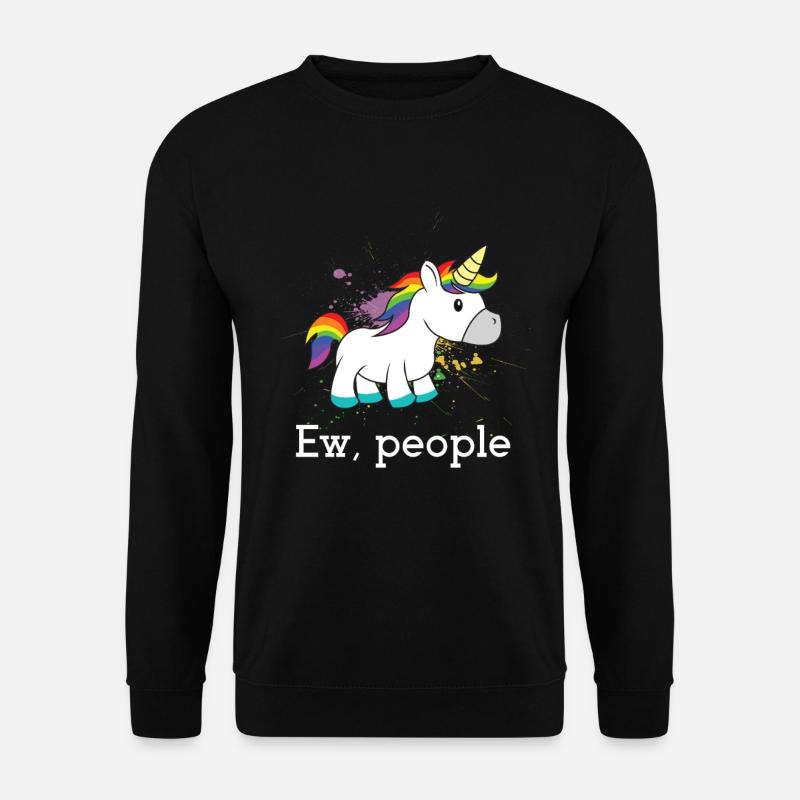 Ew Menschen Einhorn - Unisex Pullover - Schwarz