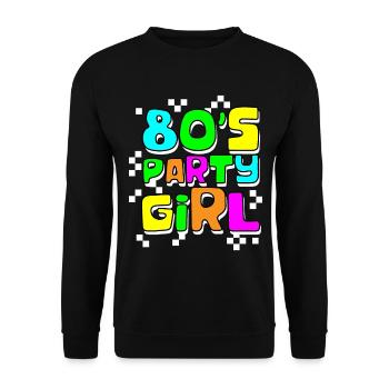 80's Party Girl - Unisex Sweatshirt - black - Front - Alina (178cm) & Michal (187cm)