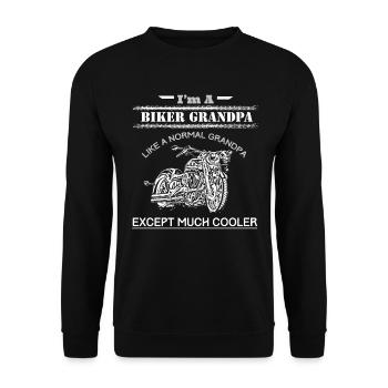 Ich bin ein Biker-Opa - Unisex Pullover - Schwarz - Vorne - Alina (178cm) & Michal (187cm)