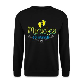 Wunder geschehen - Unisex Pullover - Schwarz - Vorne - Alina (178cm) & Michal (187cm)