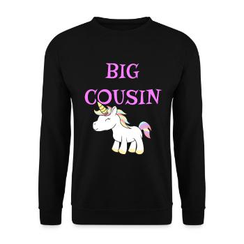 Big Cousin Unicorn - Unisex Sweatshirt - black - Front - Alina (178cm) & Michal (187cm)
